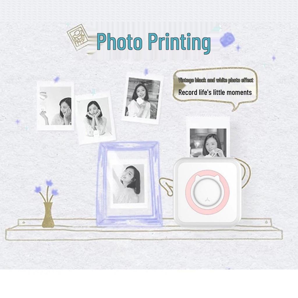 C15 Tragbarer Mini-Etiketten- & Foto-Thermodrucker für Studenten