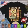 Cat Ramen T Shirt Japan Anime Clothes Manga Cosplay Cute Kitten Noodles Adorable