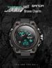 Sanda Men's Tactical Waterproof Multifunctional Digital Watch with Large Dial and Night Glow.