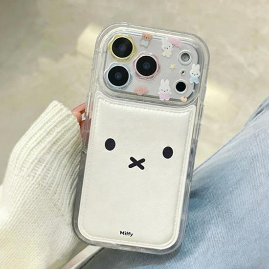 Melody Expression Leather Texture Phone Case for iPhone 17 Pro Max/16/15 – Soft, Protective Reading Glasses Design.