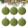 6Pcs 4/5/6/8CM Flocked Christmas Balls Christmas Decorations Hanging Balls Christmas Tree Ornaments