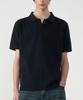 UNTAPPED STUDIO Cotton Pique Slit Neck Collared Short Sleeve Polo Shirt 3 Colors (Type A)