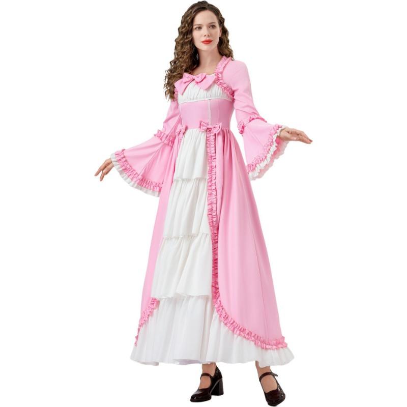Medieval Adult Vintage Court Dress Renaissance Trumpet Sleeve Cosplay Stage Costume