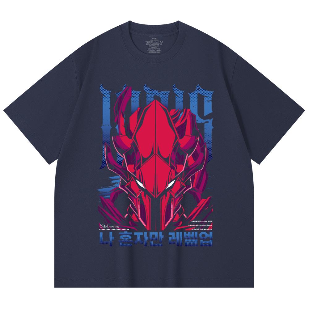 230 Gsm 100% Cotton Solo Leveling V13 Igris Print Unisex Heavy Cotton T Shirt
