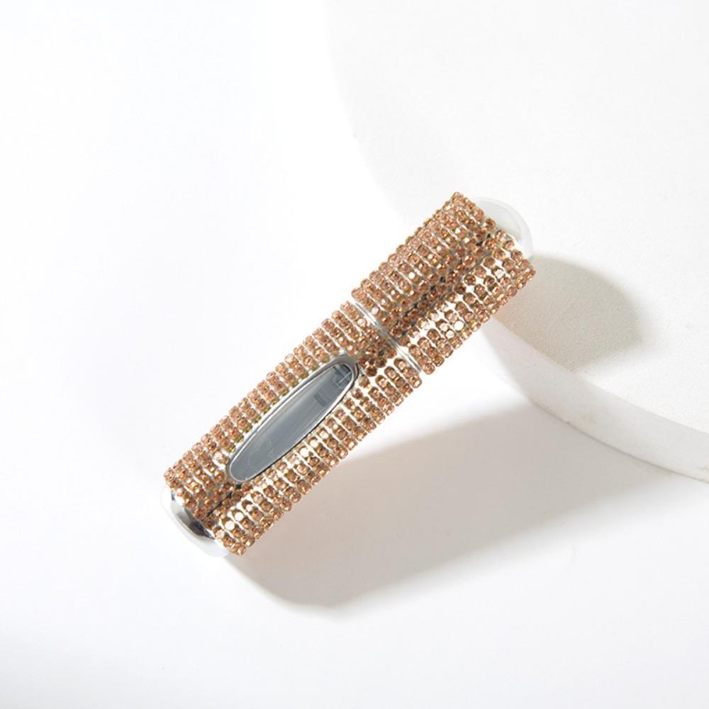 

Мини-флакон для духов 5 мл, хрустальный дизайн, контейнер для духов, портативный пустой контейнер с помпой, для улицы золотой