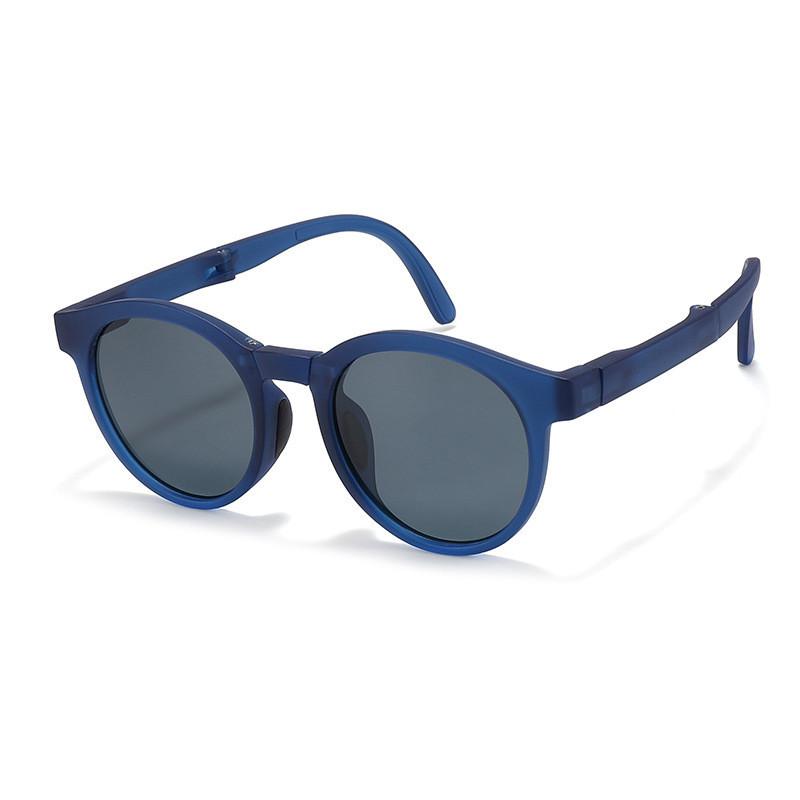 Stylish Uv Protection Kids  Foldable Sunglasses Tr Eyewear Jc078 Blue