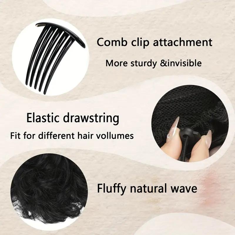 Drawstring short curled ponytail wig synthetic fiber ponytail wig natural and comfortable hair accessories for daily use