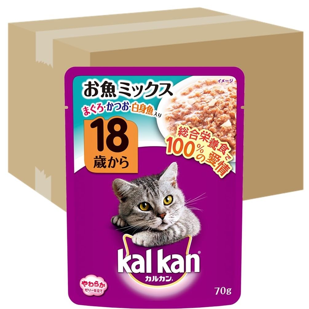 

Calcan Pouch Fish Mixed Cat Food для пожилых кошек от 18 лет 70 г x 160 пакетиков в (Продано Дело)