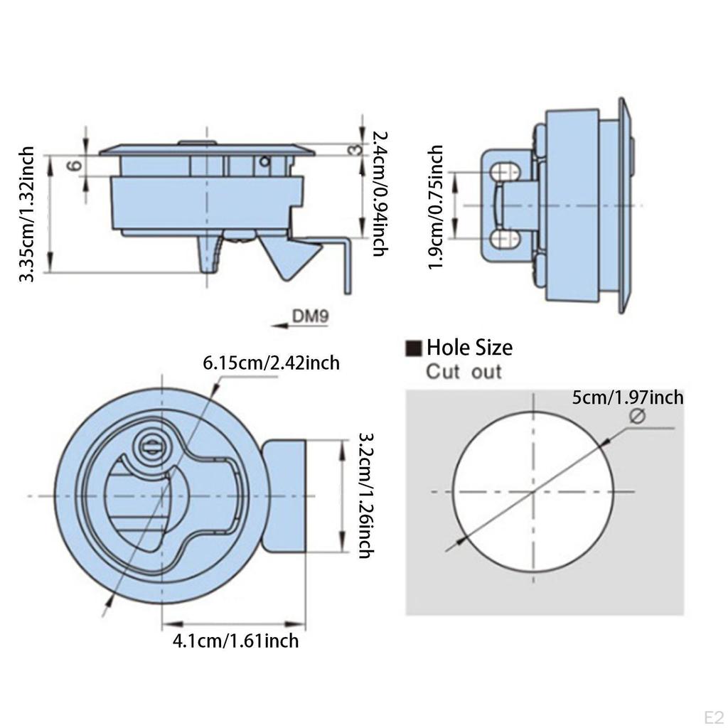 Cabinet Lock Pull Latch Locking Marine Boats Compact Hardware Versatile Accessories RV Round