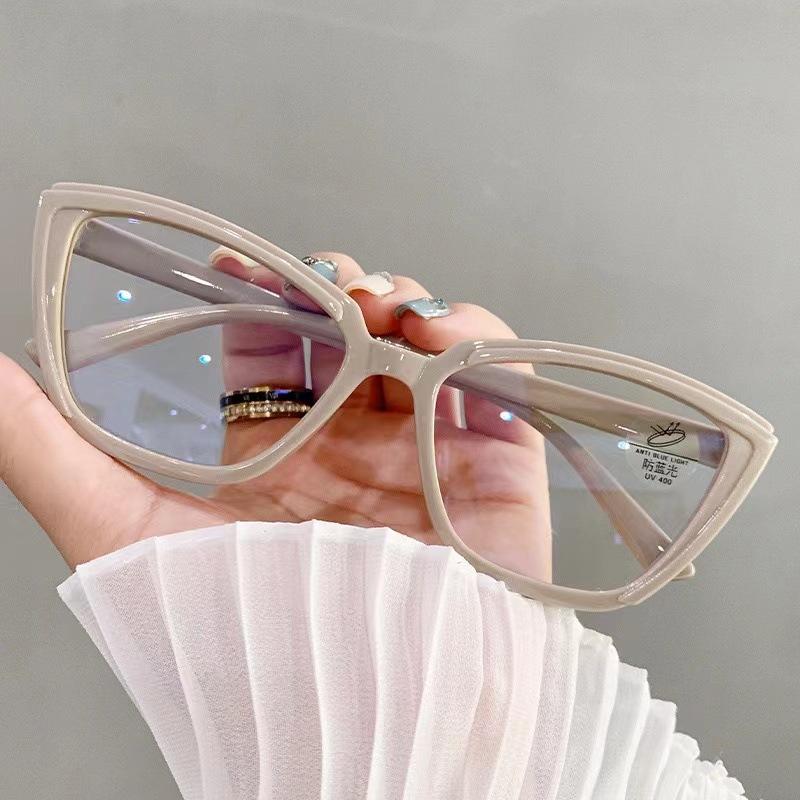 Retro Cat Eye Anti-Blue Glasses Popular Flat Glasses Trendy Personalized Glasses Frame Plain Mirror
