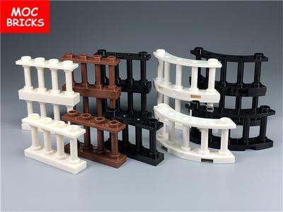Non-Toxic 10Pcs Moc Bricks Fence Curved Railing 1 X 4 X 2 30055 15332 4 X 4 X 2 30056 Model Assembles Building Blocks Chilren'S Toys