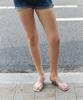 Khiho Eyelet Kitten Flip-Flops Silver