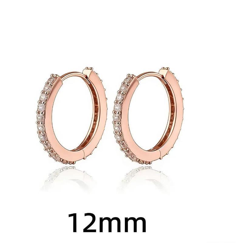 2Pcs/Pair Tarnish-Resistant Metal Crystal Zirconia Hoop Earrings Gold Silver Color Huggie Cartilage Earring Piercing Jewelry