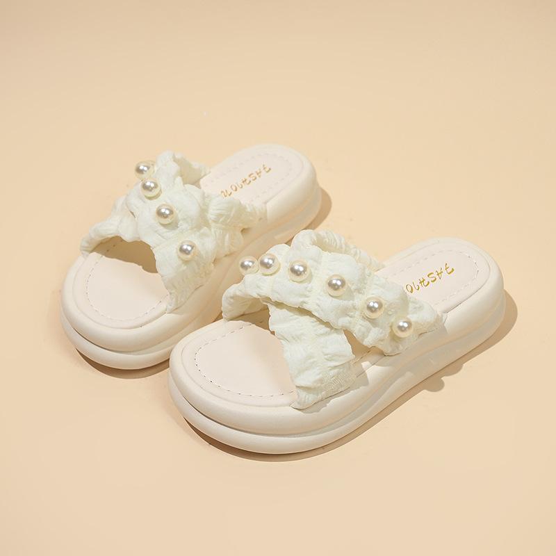 

Sandals women s summer outer wear 2025 new dissolved thick-bottomed muffin seaside vacation Sanya beach slippers 40 бежевый