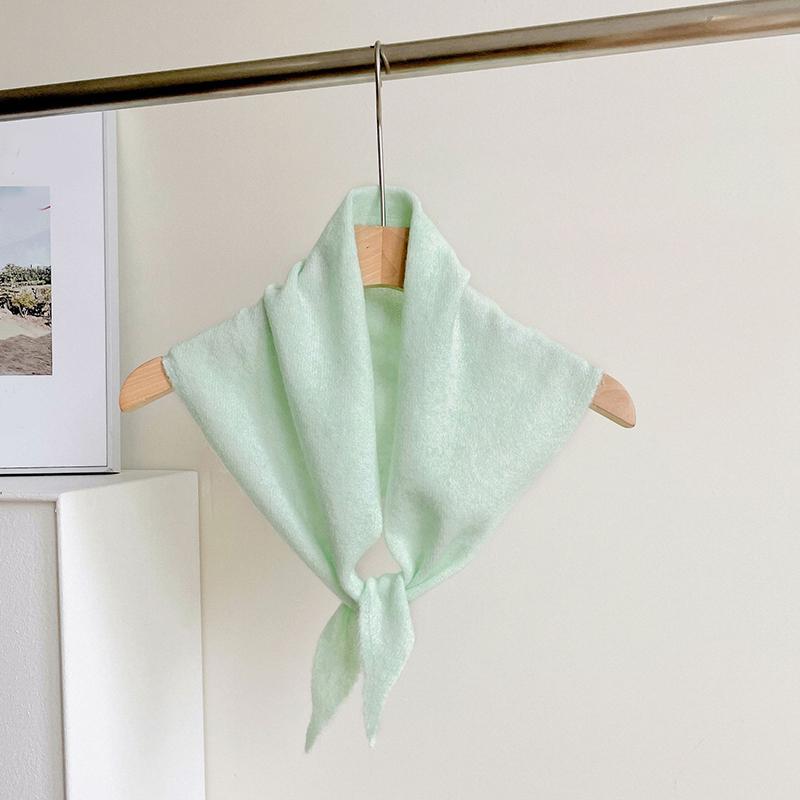 

1 однотонный зимний теплый и модный шарф, модный треугольный шарф, имитирующий шерсть, простой трикотаж в корейском стиле 100*35cm светло-зеленый