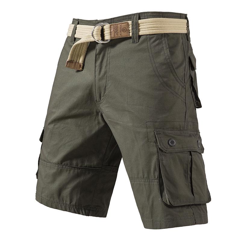 Men's Multi-Pocket Casual Washed Cotton Work Shorts