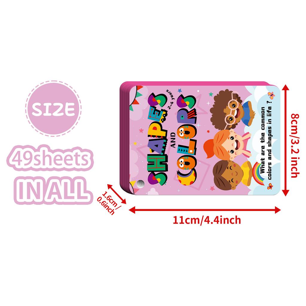 49 Colorful Color Cognitive Cards Baby Educational Parent-Child Interactive Education Cards