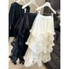 Layering irregular fungus edge splicing mesh skirt women's early spring thin fluffy A-character super fairy cake skirt