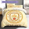 Custom Name Manchester City Pattern Bedding Quilt Set  Home Decoration  Gift (1 * duvet cover + 2 * pillowcase  without core)