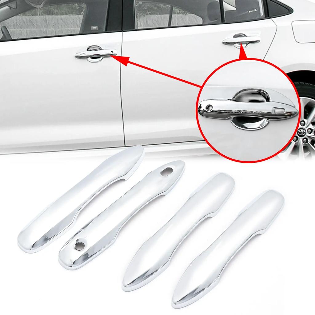 4x for Toyota Yaris Cross Hybrid 2025 2025 XP210 Stickers 2025 2020 Chrome Car Door Handle Cover Trim Styling White Accessories