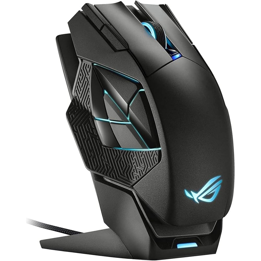 

ASUSTek ROG Spatha X MMO Wireless Gaming Mouse, 19,000dpi, 12 Programmable Buttons, Dual-Mode Connection, Up to 67 Hours of Battery Life, ROG Microswi