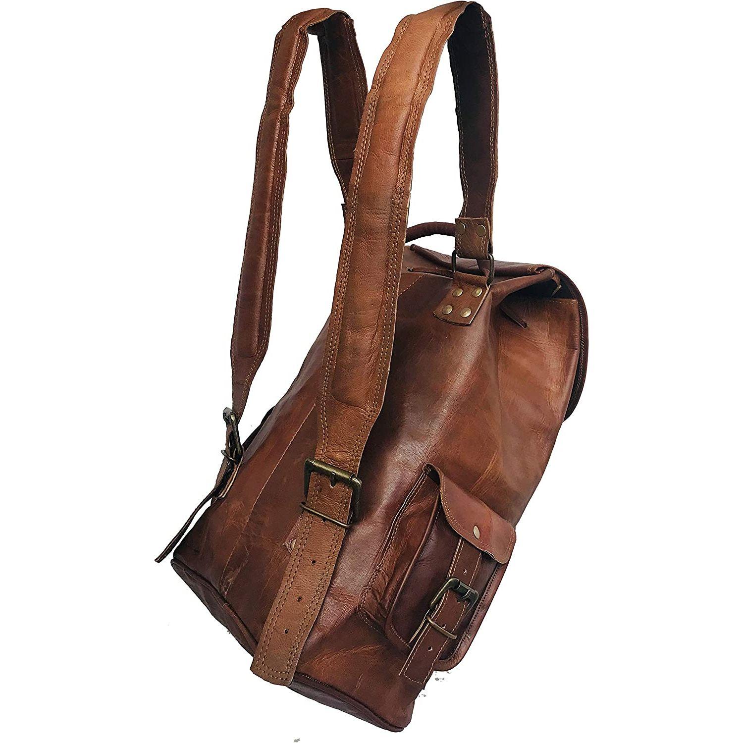 Винтажный повседневный рюкзак ручной работы из натуральной кожи — фото 5