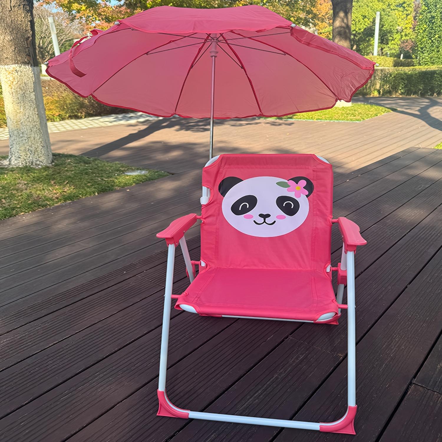 

Детский складной стул для кемпинга на пляже - Детский стул для кемпинга с зонтом на открытом воздухе - Легкий и прочный - 1pcs розы красного