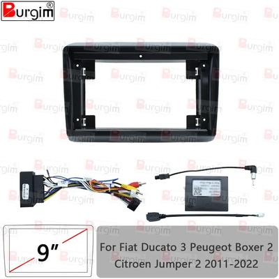 Car Radio Fascia For Fiat Ducato Peugeot Boxer Citroen Jumper 2011- 9 Inch 2DIN Stereo Panel Harness Wire Power Cable Canbus