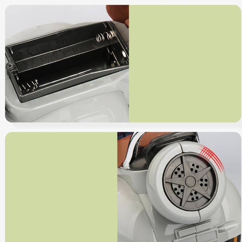 Rotating Scooter Toy for Guinea Pigs Mini Motorcycle Toy with Lights and Music Mini Scooter Shape Cage Decoration