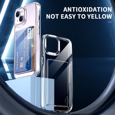 Klare Handyhülle für iPhone 14, Airbag-Ecke Kartenhalter TPU+Acryl Handyhülle