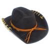 Yeni trend havalı metal zincirli western kovboy şapkası moda geniş kenarlı güneş şapkası süet caz şapkası