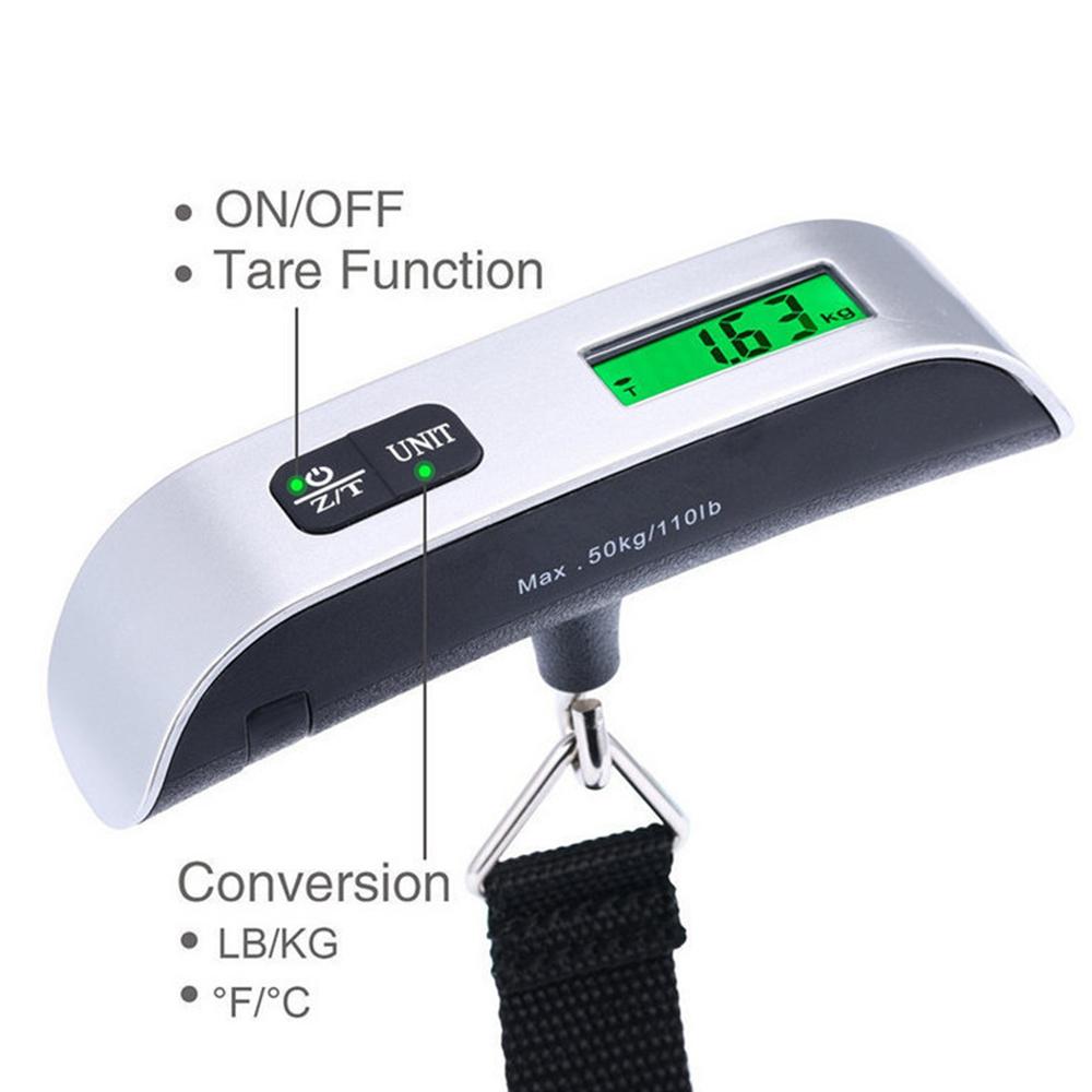 50kg/110lb Hanging Scale Portable Mini LCD Digital Electronic Scales Suitcase Travel Luggage Weighting Scale Balance Scale