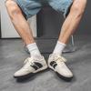 Retro Striped Man'S Casual Sneakers Soft Leather Low‑Top Flat Skate Shoes Lightweight Daily Walking Men'S Fashion Street Trainer