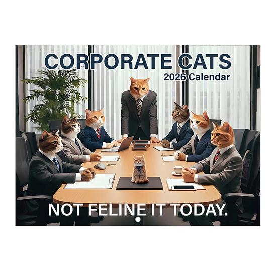 Yousheng 2026 Wall Calendar Jan 2026 - Dec 2026 12 Monthly Planner Wall Hanging Calendar with Funny Dog/Cat Images for School Home Office