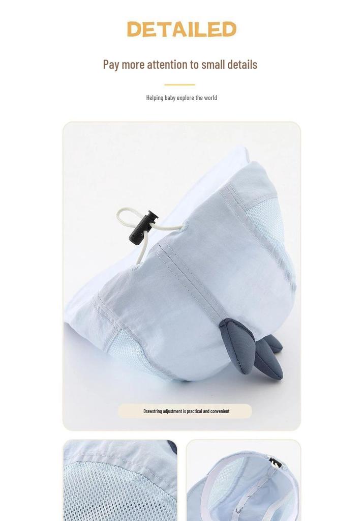 Children's Cute Summer Mesh Sun Hat With Large Brim