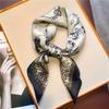 Ethnic style silk scarf portrait personalized square scarf 71cm yarn scarf sunscreen scarf simulation silk bow tie