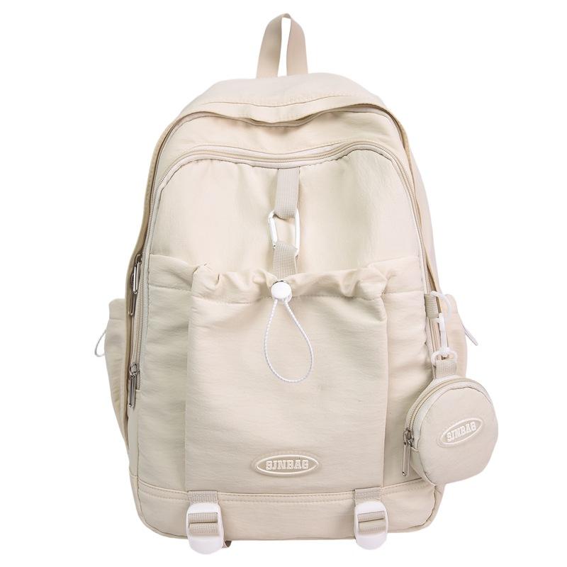 Summer New Nylon Lightweight Sports Travel Ins Large Capacity Solid Color Student Couple Backpack