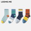Men's Breathable Antibacterial Cotton Mid-Calf Socks - 4-Pack