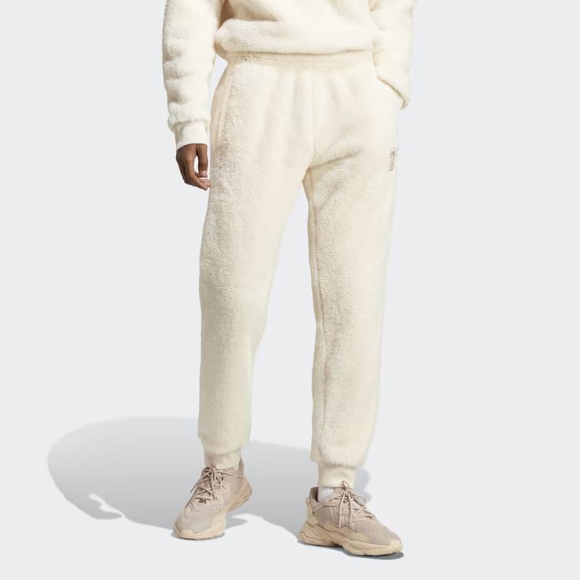 Adidas Originals Essentials+ Fluffy Fleece Joggers Men Joggers White HR2954