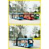 Electric Tourist Toy Traffic Trackless Bus Alloy Passenger Car Model Metal Double Section City Bus Model Sound Light Kids Gifts