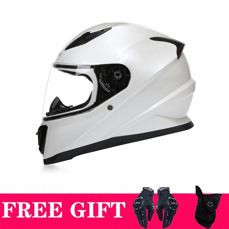 

BLD Bailide Full Helmet Can Be Fitted With Bluetooth Motorcycle Riding Waterproof Sunshade Lens Is Common All Round L(59-60) білий