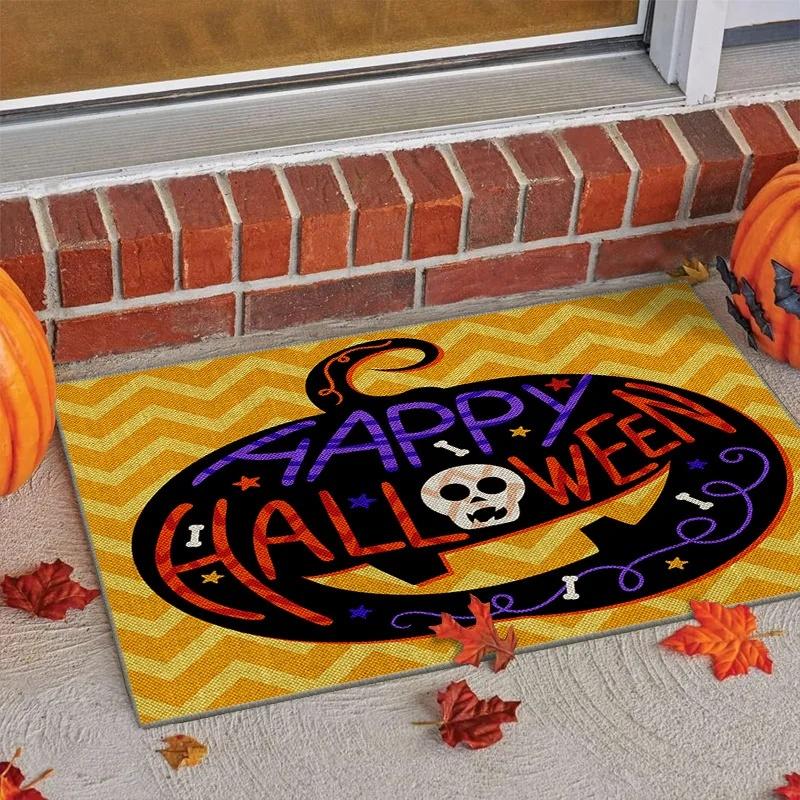 Halloween Autumn Pumpkin Carpets for Living Room Area Bedroom Floor Mat Non-Slip Washable Doormats Home Decoration Rugs