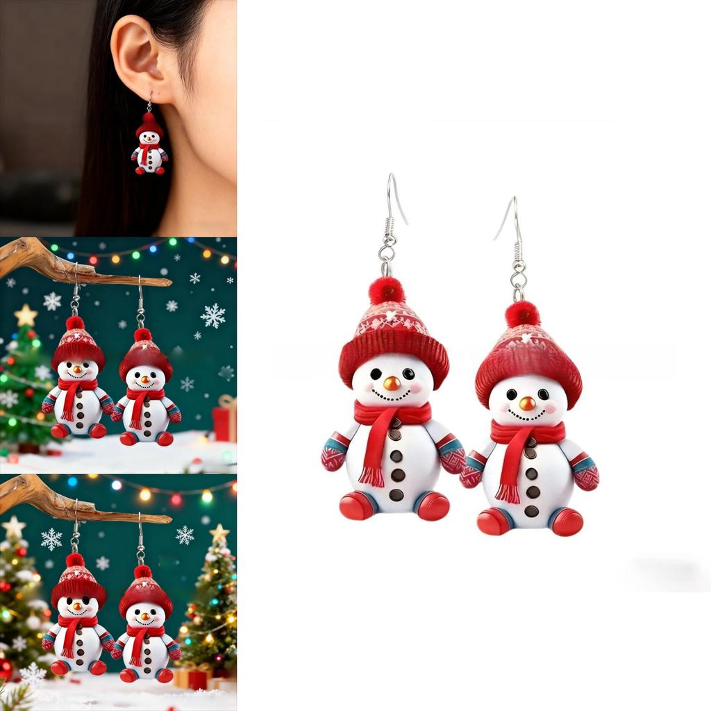 With Earrings Snowman Silver Posts And Cartoon Characters For Dressing Holiday