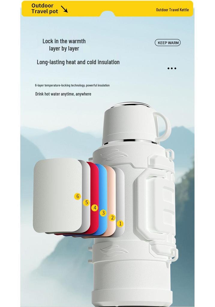 Large Capacity 316 Stainless Steel Thermos Flask - Portable Insulated Water Bottle for Home and Outdoor Use