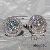 925 Sterling Silver Small Round Stud Earrings Women with Shiny Cubic Zirconia Simple Versatile Accessories Jewelry
