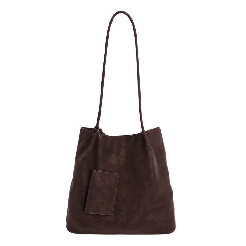 

Ретро сумка, сумка под мышкой, женская одноплечевая сумка большой вместимости, высококлассная повседневная сумка-тоут для поездок на работу кофейный