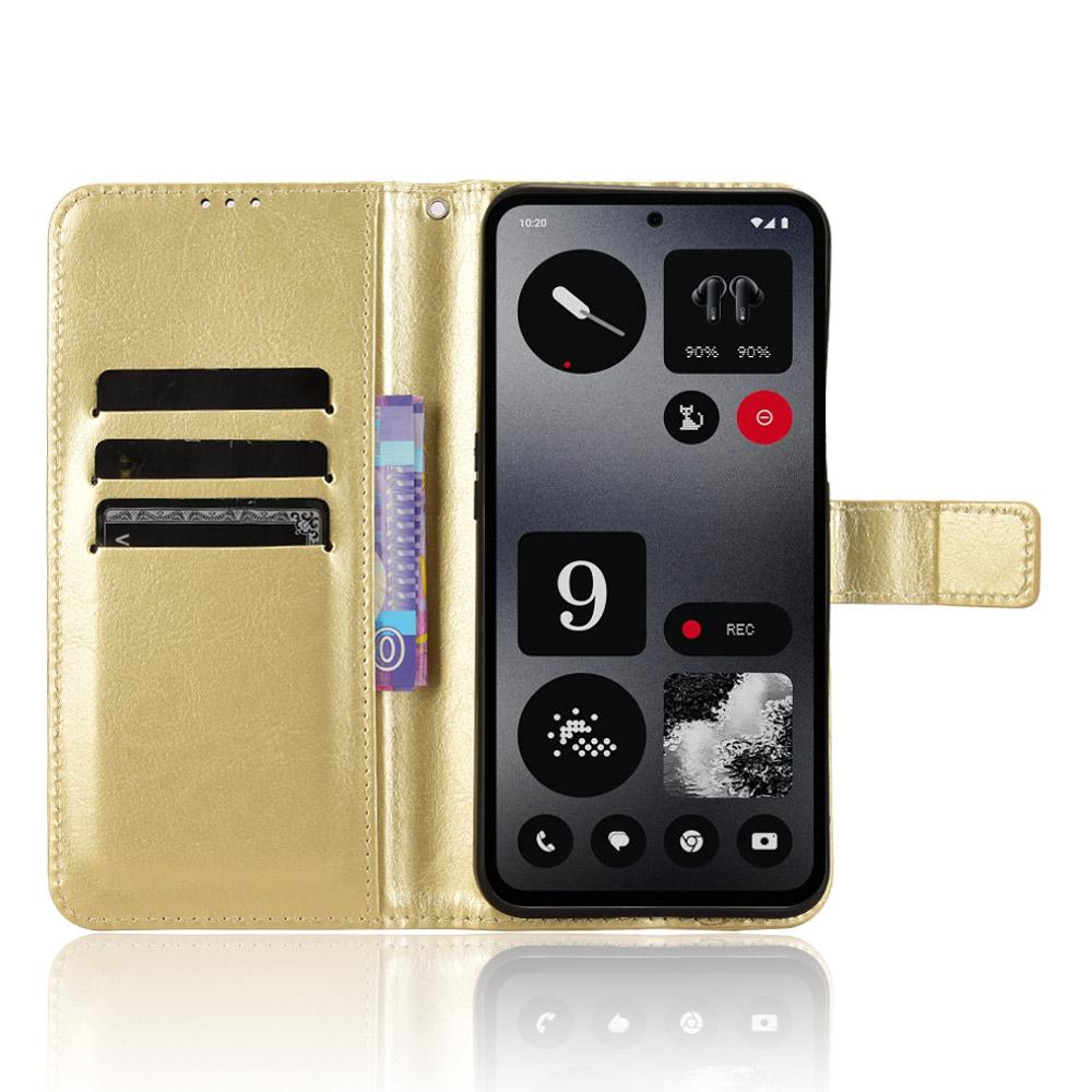 

For Nothing CMF Phone 1 Wallet Case Crazy Horse Texture Leather Phone Cover Gold