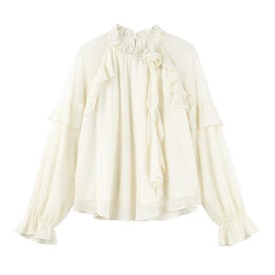 Elegant 3D Rose Lace Blouse