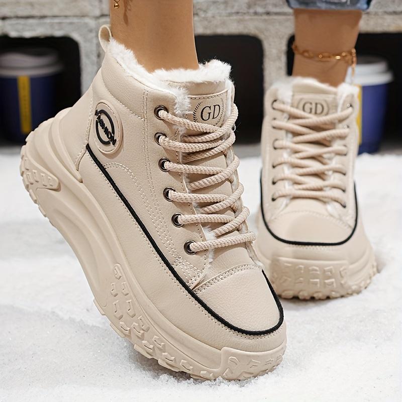 

Женские новые зимние теплые кроссовки и ботильоны на толстой подошве с флисовой подкладкой, увеличивающие рост, повседневные для бега 40 хаки