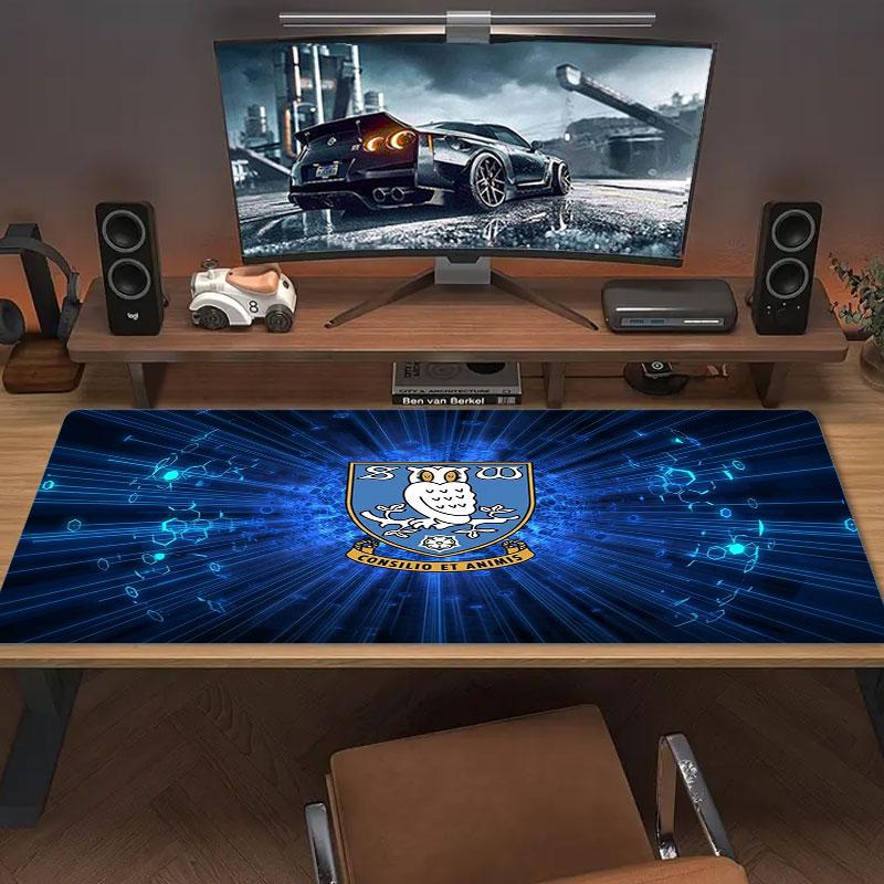 Sheffield Wednesday Logo Large Size Mouse Pad Large Gaming Table Cushion Non-slip Laptop Tablet Big Mousepad XXL Mat Mini PC Playmat With Lock edge